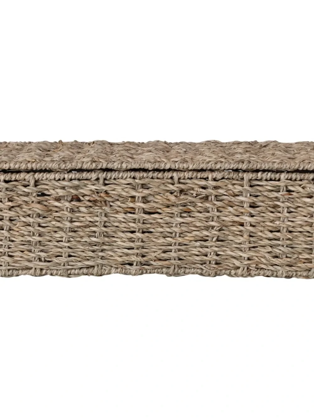 HandWoven Seagrass 3-Compartment Storage Basket with Lid